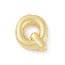 Letter Q Gestellmessinganhänger, langlebig überzogen, Bleifrei und cadmium frei, echt 18 k vergoldet, Buchstaben q, 18x16x4 mm, Bohrung: 1.8 mm