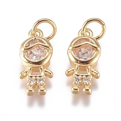 Золотой Латунные микро проложить кубического циркония подвески, с целью перехода в кольце, долговечный, мальчик, прозрачные, золотые, 11.5x5.5x4 мм, отверстие : 3 мм