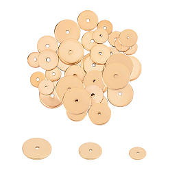 Golden PVD Vacuum Plating 304 Stainless Steel Spacer Beads, Disc, Golden, 6~10x0.7~0.8mm, Hole: 1.1~1.2mm, 36pcs/box