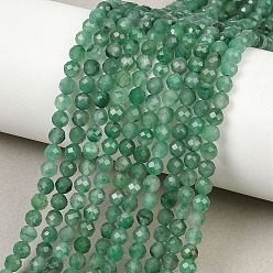 Африканский Нефрит Природные африканские нефритовые бусы пряди, круглые, граненые, 4~4.5 мм, отверстие : 0.6 мм, около 98 шт / нитка, 15.59'' (39.6 см)