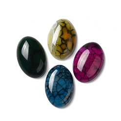 Агат с Узором Драгона Натуральные вены дракона, овальные, окрашенные, 29.5x20x6 мм