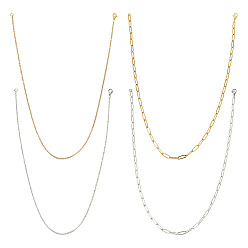Золотой & Цвет Нержавеющей Стали 16 шт. 4 стиль 304 ожерелья из нержавеющей стали, золотые и нержавеющая сталь цвет, 18.31~18.50 дюйм (46.5~47 см), 4 шт / стиль