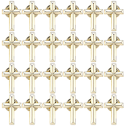 Antique Golden 24Pcs Cross Alloy Lapel Pin Backs for Backpack Clothes, Antique Bronze, 25x16mm