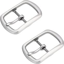 Stainless Steel Color 304 Stainless Steel Roller Buckles, 1 Piece Pin Buckle for Men DIY Belt Accessories, Rectangle, Stainless Steel Color, 76x52.5x10mm