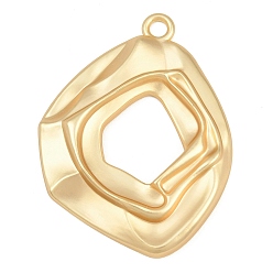 Golden Alloy Big Pendants, Irregular Oval Charms, Golden, 57x43x5mm, Hole: 4.5mm
