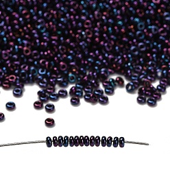 (504) Higher Metallic Purple Iris Toho 11/0 полукруглые бусины, японский бисер, (504) более высокий металлический пурпурный ирис, 2.2x0.9 мм, отверстие : 0.8 мм, около 78000шт./фунт(450г)