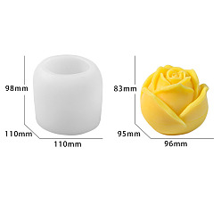 Белый Силиконовые формы для свечей своими руками, для изготовления свечей, цветок / роза, белые, 110x98 мм