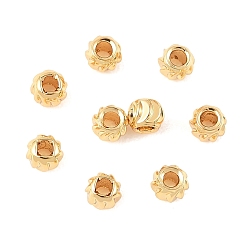 Real 18K Gold Plated SHEGRACE Brass Spacer Beads, Cadmium Free & Nickel Free & Lead Free, Round, Curved, Real 18K Gold Plated, 3mm, Hole: 1mm