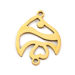 Золотой Ионное покрытие (ip) 201 подвески из нержавеющей стали, рыбная ссылка, золотые, 15.5x20x1 мм, отверстие : 1.4 мм