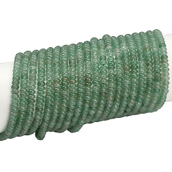 Зеленый Авантюрин 2 нити натуральные зеленые авантюриновые бусины нити, рондель, 4x2 мм, отверстие : 0.8 мм, около 168 шт / нитка, 15.08'' (38.3 см)
