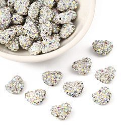 Хрусталь AB Сердце полимерной глины сорта горный хрусталь бисер, хрусталь AB, 10x12.5x6.5 мм, отверстие : 1.2~1.4 мм