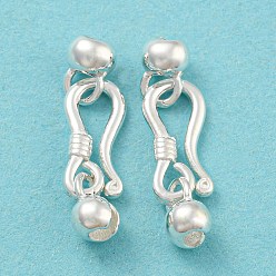 Silver 925 Sterling Silver S-Hook Clasps, Silver, Clasp: 12.5x6x2mm, Bead: 6.5x4.5x4mm, Hole: 1.8mm, Inner Diameter: 3.5mm.