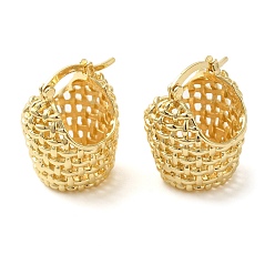 Золотой Полые латунные серьги-кольца для женщин, золотые, 21x17 мм