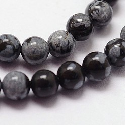Snowflake Obsidian Natural Snowflake Obsidian Beads Strands, Round, 2mm, Hole: 0.5mm, about 190pcs/strand