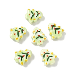 Зелено-Желтый Фарфоровые бусины ручной работы, рождественская елка, пастельный фарфор, зеленый желтый, 16~16.5x14.5~15x6.5~7 мм, отверстие : 1.8 мм