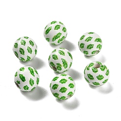 Lip Серия ко дню святого патрика печатные деревянные европейские бусины схима, губа, 15.5~16x15 мм, отверстие : 4 мм