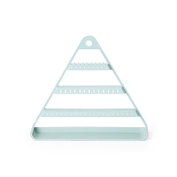 Turquoise Pâle Cadre d'affichage de bijoux en plastique triangle, boucles d'oreilles, , stockage de bracelets, turquoise pale, 28.8x5.3x25.3 cm