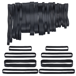 Black 50Pcs 4 Styles Synthetic Rubber Bands, Jewelry Tools, Black, 15.5~22.5x0.9~2x0.15~0.2cm
