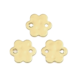 Real 18K Gold Plated Brass Connector Charms, Flower Links, Rack Plating, Long-Lasting Plated, Cadmium Free & Lead Free, Real 18K Gold Plated, 8x9x1mm, Hole: 1mm