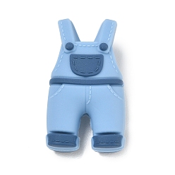 Clothes Silicone Focal Beads, Light Sky Blue, Overalls, 36x20.5x12mm, Hole: 3mm