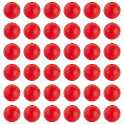 Красный 50 шт. Экологически чистые силиконовые бусины пищевого качества, круглые, красные, 15 мм, отверстие : 2 мм