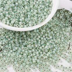 (RR2354) Светлый Моховый Опаловый с Серебряной Подкладкой Миюки круглые бусины рокайль, японский бисер, (rr 2354) серебристый светлый моховый опал, 8/0, 3 мм, отверстие : 1 мм, о 422~455шт / бутылка, 10 г / бутылка