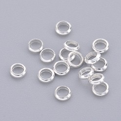 Silver Brass Spacer Beads, Rondelle, Silver Color Plated, 3.5x1mm