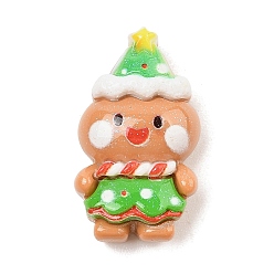 Gingerbread Man Рождественская серия непрозрачные смоляные кабошоны, с блеском порошок, Колобок, 27.5x15.5x9 мм