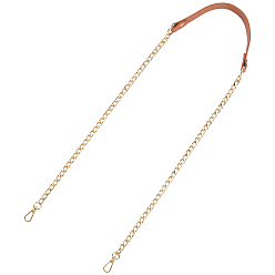 Седло Коричневый Цепочки для сумок через плечо из искусственной кожи и сплава, Сплав с застежками, золотой свет, седло коричневый, 1175x19x2.5 мм