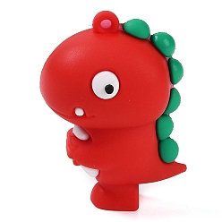 (123L) Белый крем непрозрачный блеск Пластиковые подвески из пвх, динозавр, огнеупорный кирпич, 43x31x25.5 мм, отверстие : 2.5 мм