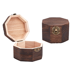 Coconut Brown Pinewood Box, Flip Cover, Octagon, Coconut Brown, 9.5x9.5x6.5cm, Inner Size: 82x82mm