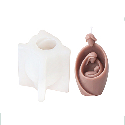 Белый Силиконовые портретные формы для свечей своими руками, для изготовления ароматических свечей, абстрактный стиль религия статуя семьи Иисуса, белые, 6.5x7.5 см