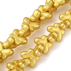 Матовый Золотой Стеклянные бусины с гальваническим покрытием , бабочка, матовый золотой, 10x14.5x5.5 мм, отверстие : 1 мм, около 54 шт / нитка, 14.96'' (38 см)