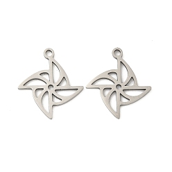 Нержавеющая Сталь Цвет 201 подвески из нержавеющей стали для лазерной резки, очарование ветряной мельницы, цвет нержавеющей стали, 17x15x1 мм, отверстие : 1.4 мм