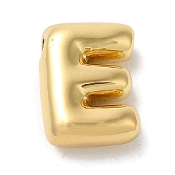 Letter E Brass Pendants, Long-Lasting Plated, Real 18K Gold Plated, Letter E, 10.5x7.5x3.5mm, Hole: 1.4mm