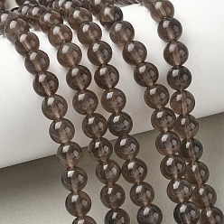 Коричневый Натуральные ледяные обсидиановые бусинки, круглые, кофе, 8 мм, отверстие : 1.2 мм, около 43~45 шт / нитка, 14.76''~15.04'' (37.5~38.2 см)