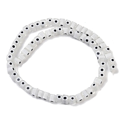 Белый Ручной сглаза бусины бисер нитей, кубические, белые, 5.5x5.5x5.5~6 мм, отверстие : 1 мм, около 63~65 шт / нитка, 14.41''~15.63'' (36.6~39.7 см)