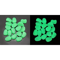 Lime Plastic Imitation Luminous Stone Display Decoration, Nuggest, Lime, 27mm
