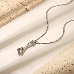 Twist Винтаж 304 подвеска из нержавеющей стали в уличном стиле, преувеличенные ожерелья с индивидуальностью, цвет нержавеющей стали, твист, 21.65 дюйм (55 см)