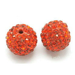 Hyacinth Grade A Rhinestone Pave Disco Ball Beads, for Unisex Jewelry Making, Round, Hyacinth, PP9(1.5.~1.6mm), 8mm, Hole: 1mm