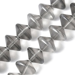 Темно-Серый Стеклянные бусины с гальваническим покрытием , бусины в форме летающей тарелки, темно-серый, 14x10~10.5 мм, отверстие : 1.2~1.4 мм, около 60 шт / нитка, 23.78'' (60.4 см)