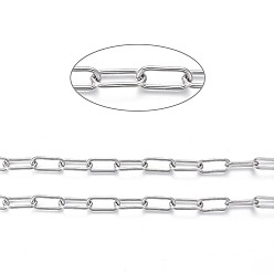 Нержавеющая Сталь Цвет Устойчивы к потускнению 304 цепочки из нержавеющей стали, несварные, длинный овал, цвет нержавеющей стали, 7 мм, ссылка: 16.5~17x7x1.5 mm