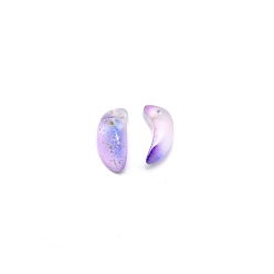 Blue Violet Handmade Foil Glass Charms, Pataline, Blue Violet, 12.5x6x4.5mm, Hole: 1mm