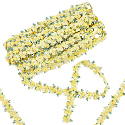 Gold Flower Polyester Trim Ribbon, for Curtain Lace Trimmings, Gold, 3/4 inch(20mm)