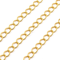 Золотой Латунь бордюр цепи, долговечный, без кадмия, без никеля и без свинца, пайки, с катушкой, золотые, 5x3.5x1 мм, около 32.81 футов (10 м) / рулон