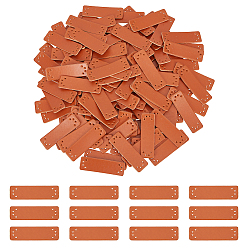 Chocolate PU Leather Labels, Handmade Embossed Tag, with Holes, for DIY Jeans, Bags, Shoes, Hat Accessories, Rectangle, Chocolate, 50x15x1.5mm, Hole: 1.2mm