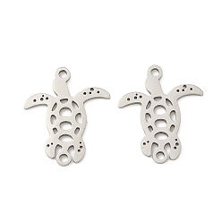 Turtle Океан 201 подвески-соединители в виде морских животных из нержавеющей стали с лазерной резкой, реальный 18 k позолоченный, не тускнеет, черепаха, 18x15x1 мм, отверстие : 1.4 мм