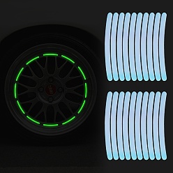 Разноцветный Пластиковые светоотражающие наклейки на автомобильные колесные диски, клейкие полоски для колес, внешние аксессуары, красочный, 90x7 мм, 20 шт / комплект