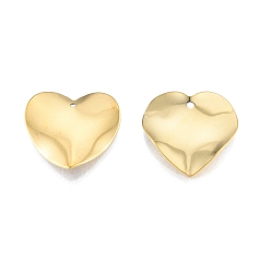 Настоящее золото 18K Ионное покрытие (ip) 201 кулон из нержавеющей стали, фактурные подвески, сердце, реальный 18 k позолоченный, 21.5x22x0.7 мм, отверстие : 1.2 мм