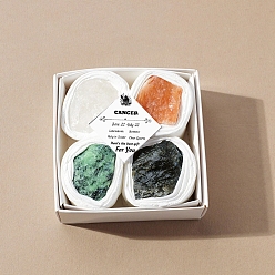 Рак 4 шт. 12 Серия знаков зодиака, украшения из натуральных смешанных драгоценных камней, Подарок из энергетического камня по фэн-шуй для домашнего офиса, рабочего стола, рак, 20~38x20~38x20~38 мм